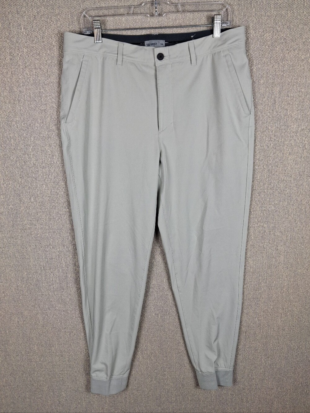 VRST Fairway Golf Jogger Pants Mens 34 Tan Performance Tapered Athletic Stretch